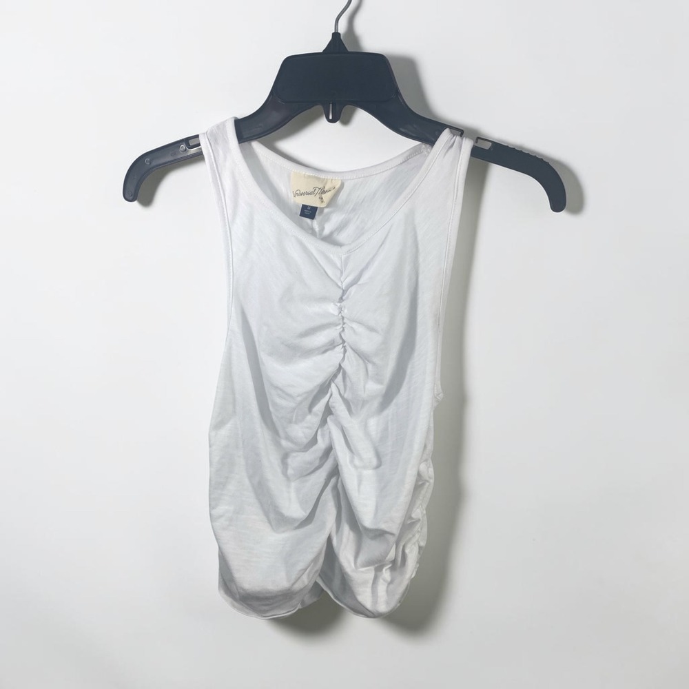 Universal Thread White Ruched Sleeveless Tank Top Size M